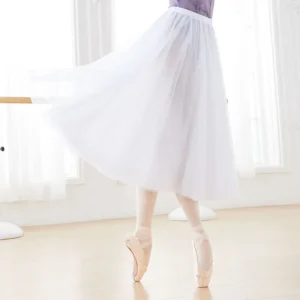 Ballet Skirt Four/Two Layers Long Dance Skirt Adults Soft Mesh Ballet Dance Skirt Performance Skirt For Woman 1
